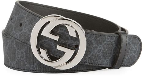 gucci gg supreme belt with g buckle farfetch|Gucci supreme belt black buckle.